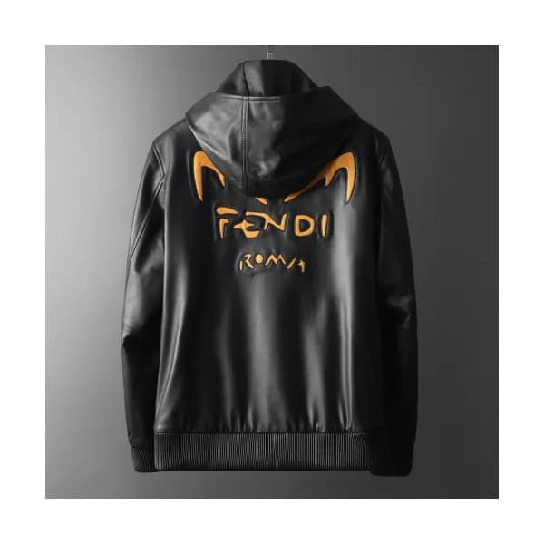 Fendi 2019 Mens Casual Zip-up Leather Jacket - 펜디 … - 1