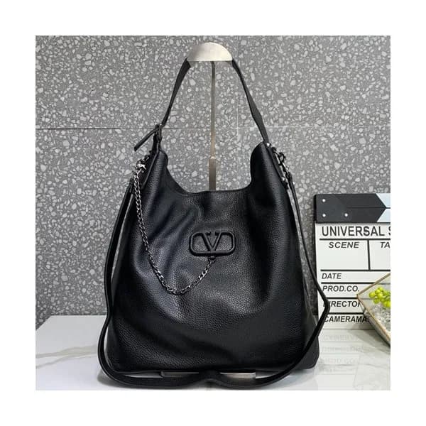 Valentino 2019 Leather Vsling Tote Shoudler Shoppe… - 1