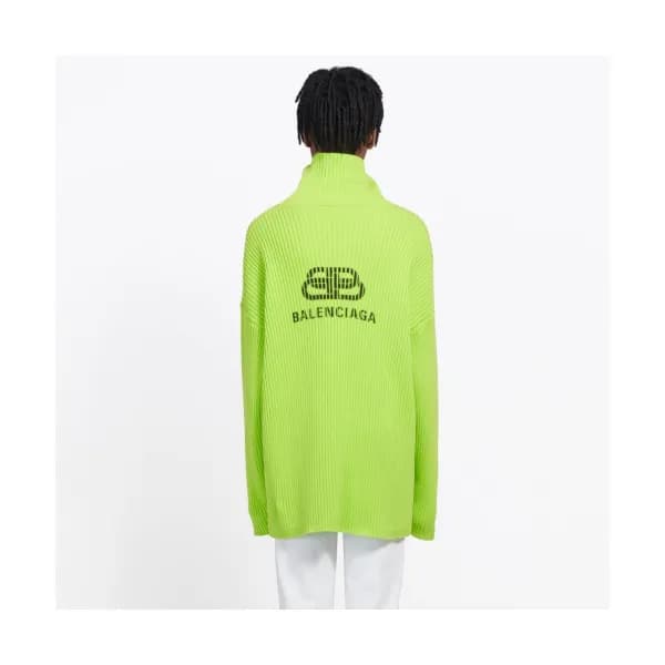 Balenciaga 2019 Mens Logo Casual Turtle-neck Sweat… - 1