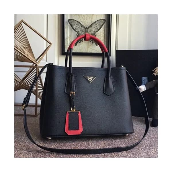 Prada 2020 Saffiano Double Tote Shoulder Bag,33CM … - 1