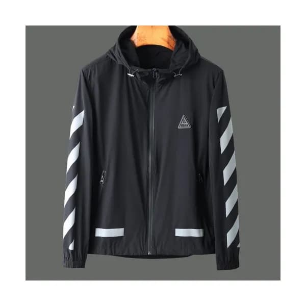 Off-white 2020 Mens Logo Casual Windproof Jackets … - 1