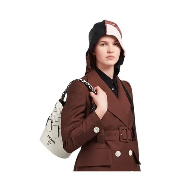 Prada 2020 Women Leather Bucket Tote Shoulder Bag … - 1