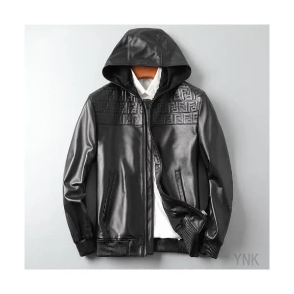 [펜디]Fendi 2020 Mens Casual Zip-up Leather Jacket -… - 1