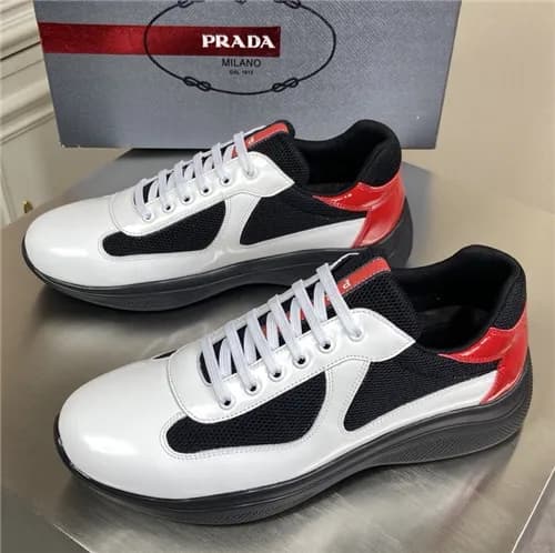 Prada 2021 Men's Leather Sneakers - 프라다 2021 남… - 1