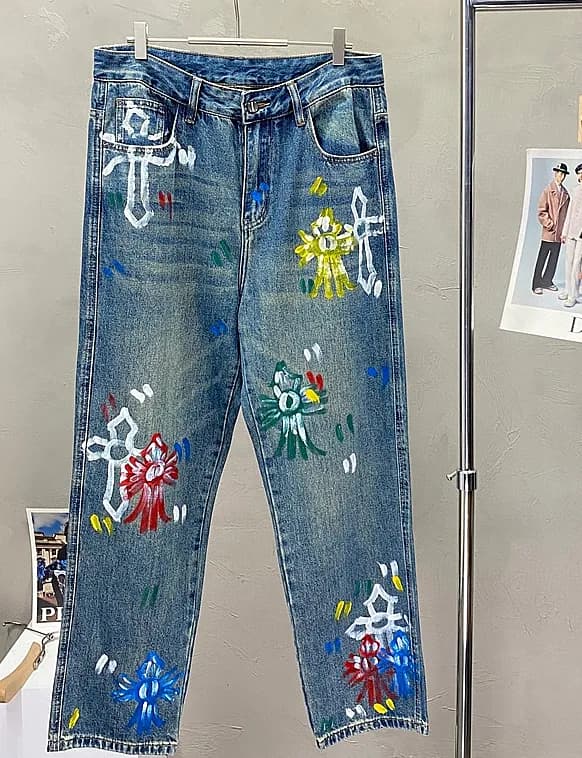 Chrom Hearts 2025 Mens Casual Denim Jeans Blue - 크… - 1