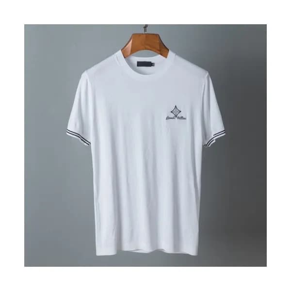 Louis vuitton Mens Logo Short Sleeved Tshirts Whi… - 1
