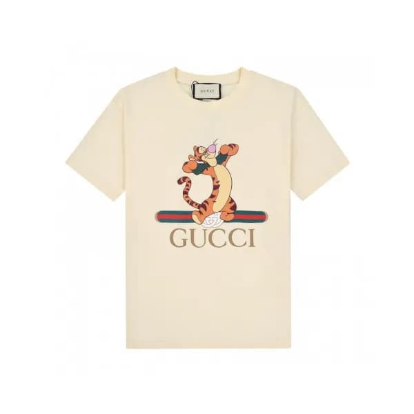 Gucci Unisex Logo Short Sleeved Tshirts Ivory - 구… - 1