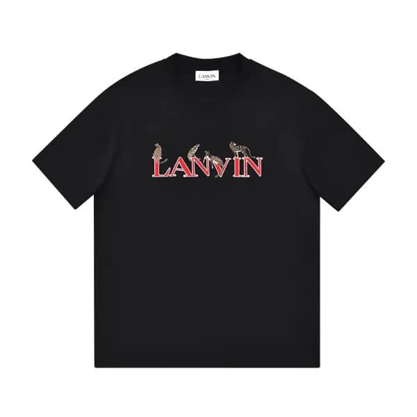 랑방 남자 베이직 블랙 반팔티 - LANVIN Mens Black Tshirts - lan… - 1