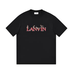 랑방 남자 베이직 블랙 반팔티 - LANVIN Mens Black Tshirts - lan…