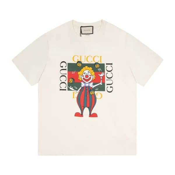 구찌 남/녀 아이보리 크루넥 반팔티 - Unisex Ivory Tshirts - guc04… - 1