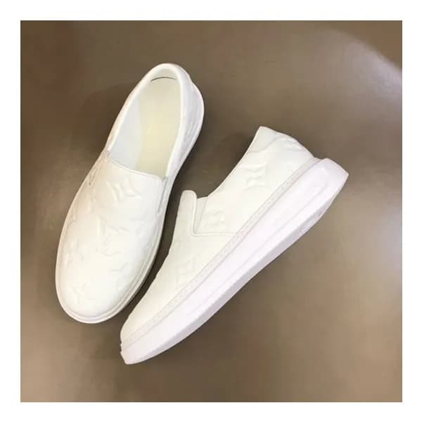 루이비통 남성 모노그램 화이트 로퍼 - Mens White Loafer - lou05089… - 1