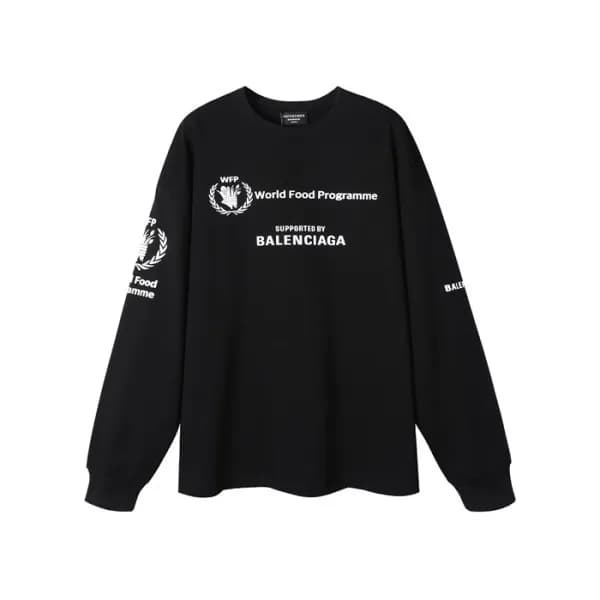 발렌시아가 남성 캐쥬얼 블랙 맨투맨 - Mens Black Tshirts - bal0163… - 1