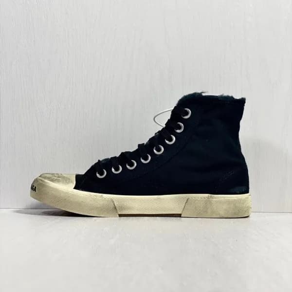발렌시아가 남/녀 클래식 블랙 하이탑 스니커즈 - Unisex Black Sneakers … - 1