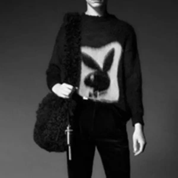 입생로랑 남/녀 크루넥 블랙 니트 - Saint Laurent Unisex Black Kn… - 1
