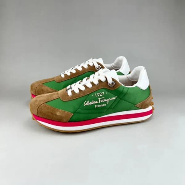 페라가모 남성 그린 스니커즈 - Ferragamo Mens Green Sneakers - … - 1