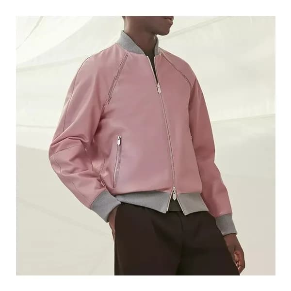 에르메스 남성 핑크 가죽 자켓 - Hermes Mens Pink Jackets - her… - 1