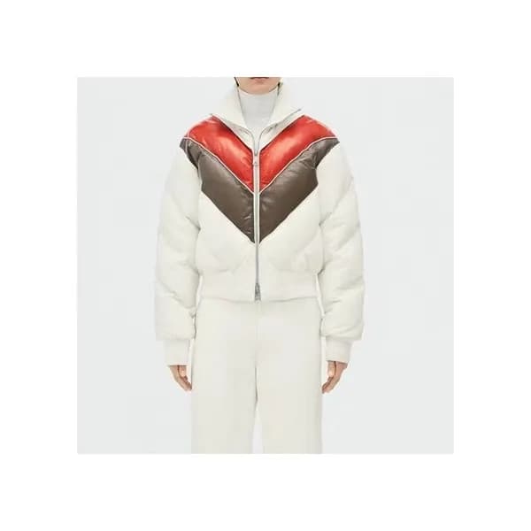 보테가베네타 남성 화이트 가죽 패딩 - Bottega Veneta Mens White Pa… - 1