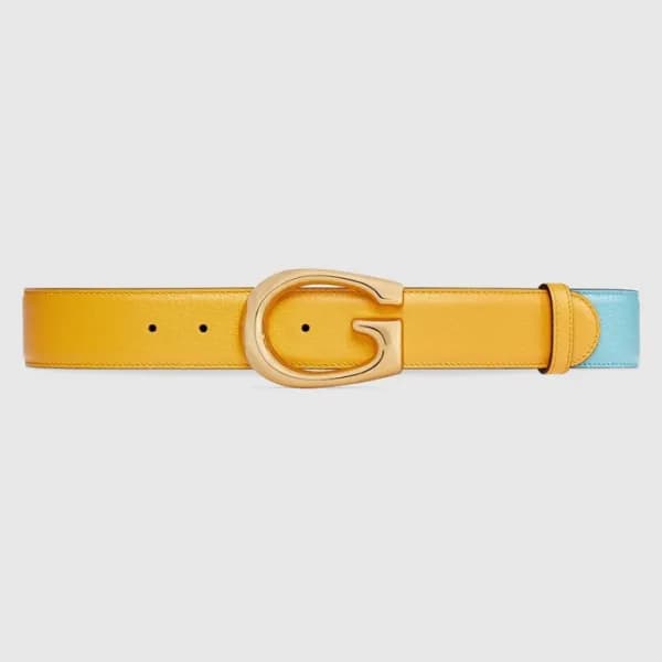 구찌 남성 모던 옐로우 벨트 - Gucci Mens Yellow Belts - gu134x - 1