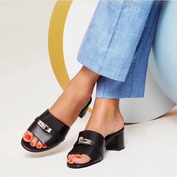 에르메스 여성 블랙 켈리 뮬 - Hermes Womens Black Mule - he124… - 1