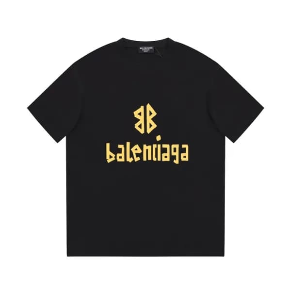 발렌시아가 남성 블랙 크루넥 반팔티 - Balenciaga Mens Black Short … - 1