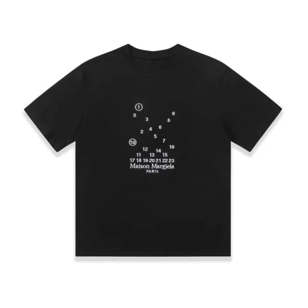 메종마르지엘라 남/녀 크루넥 블랙 반팔티 - Maison Margiela Unisex Bl… - 1