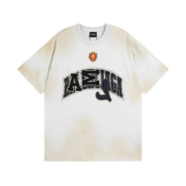 발렌시아가 남성 아이보리 크루넥 반팔티 - Balenciaga Mens Ivory Shor… - 1
