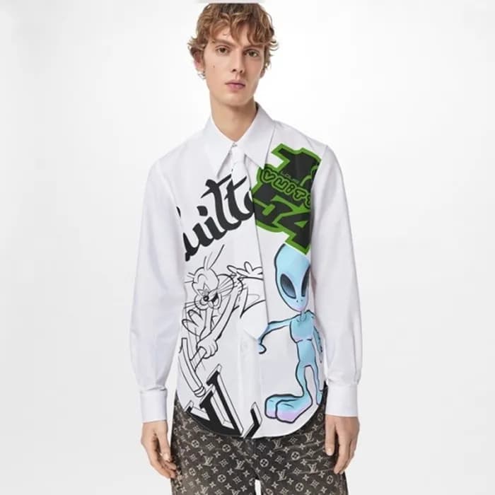 루이비통 남성 화이트 셔츠 - Louis vuitton Mens White Tshirts … - 1