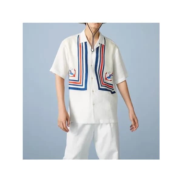 구찌 남성 트렌디 화이트 반팔 셔츠 - Gucci Mens White Short sleev…