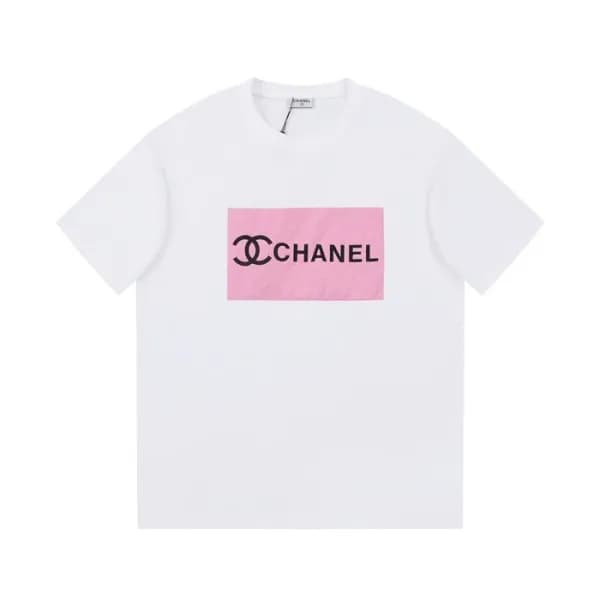 샤넬 남/녀 크루넥 화이트 반팔티 - Chanel Unisex White Tshirts -… - 1