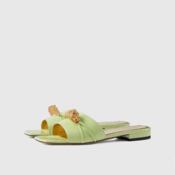 구찌 여성 그린 슬리퍼 - Gucci Womens Green Slippers - gu757… - 1