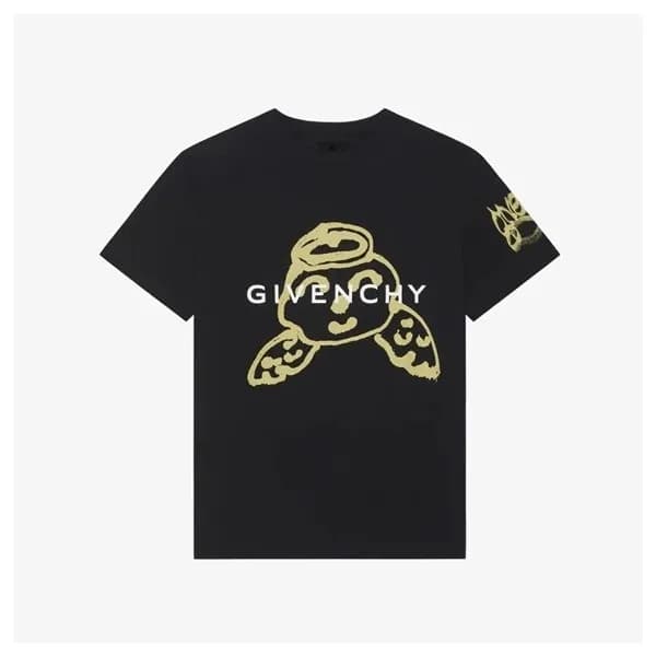 지방시 남성 크루넥 블랙 반팔티 - Givenchy Mens Black Short Slee… - 1