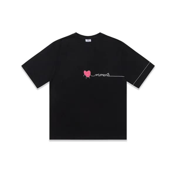 베트멍 남/녀 트렌디 블랙 반팔티 - Vetements Unisex Black Tshirt… - 1