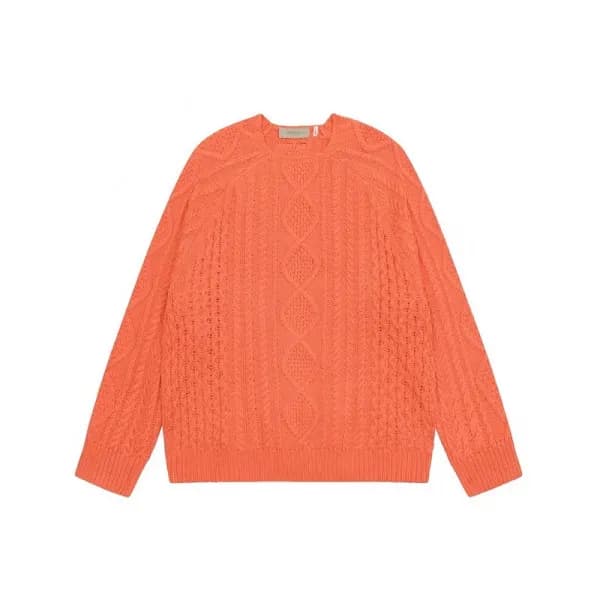 피어오브갓 남성 크루넥 오렌지 니트 - Fear of god Mens Orange Knit… - 1