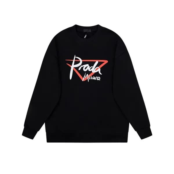 프라다 남자 크루넥 블랙 맨투맨 - Prada Mens Black Tshirts - pr6… - 1