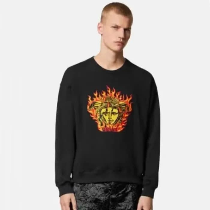 베르사체 남성 블랙 크루넥 맨투맨 - Versace Mens Black Tshirts - … - 1