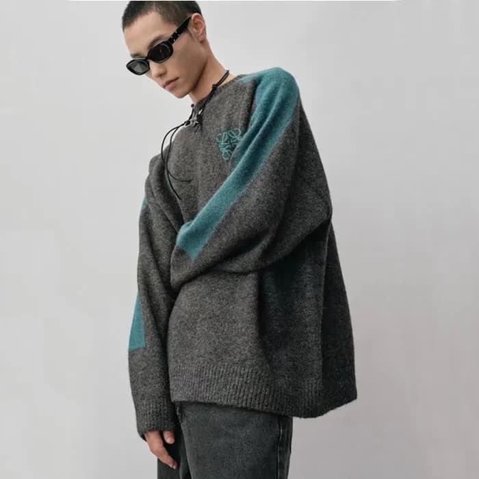 로에베 남성 그레이 크루넥 스웨터 - Loewe Mens Gray Sweaters - lo… - 1