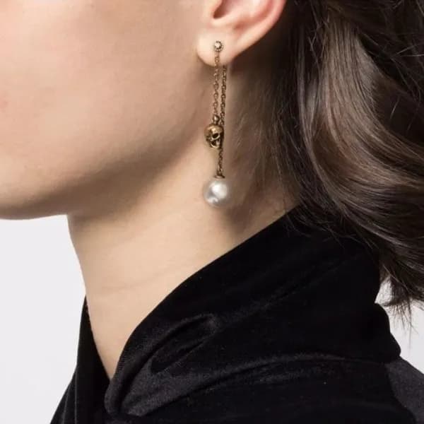 알렉산더 맥퀸 여성 골드 이어링 - Alexander Mcqueen Womens Gold … - 1