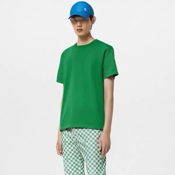 루이비통 남성 그린 반팔티 - Louis vuitton Mens Green Tshirts … - 1