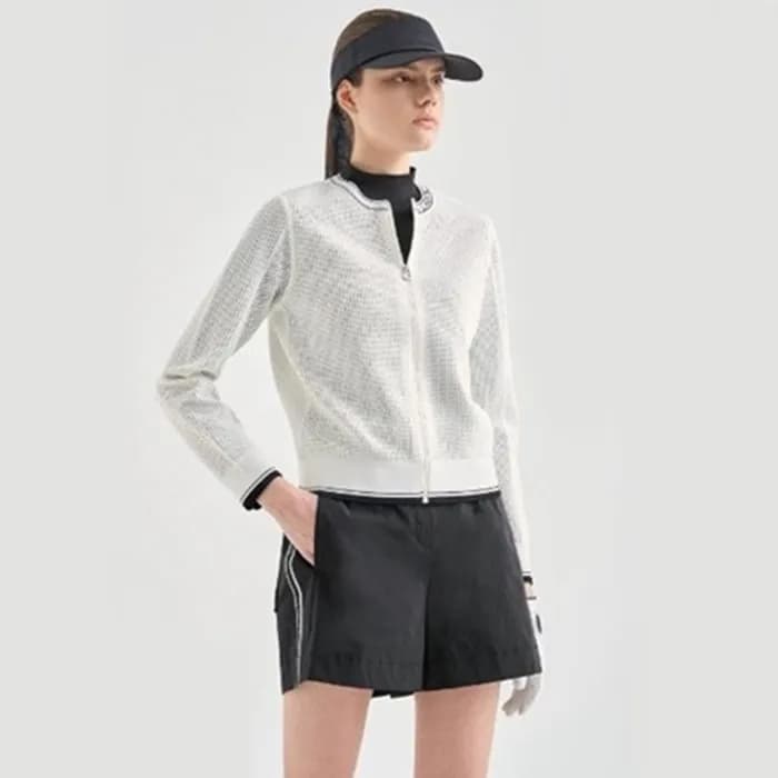 [LANVIN BLANC] 랑방블랑 여성 울 블랜드 크로셰 니트 집업 점퍼 - gol868… - 1