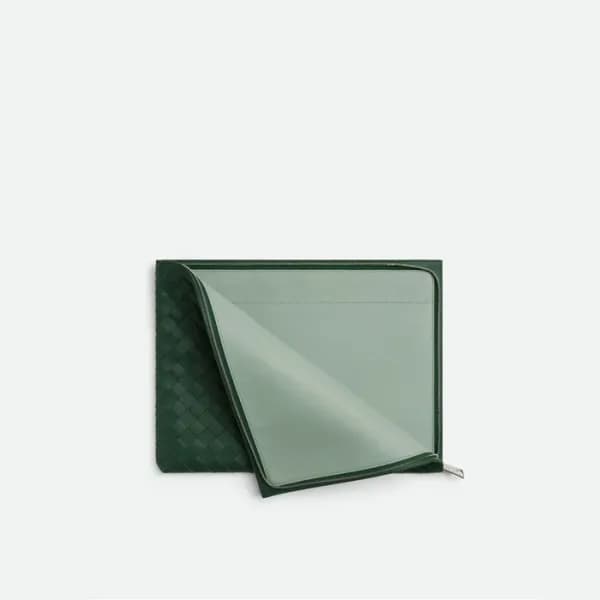 보테가베네타 남성 피콕 그린 클러치 - Bottega Veneta Mens Intrecci… - 1