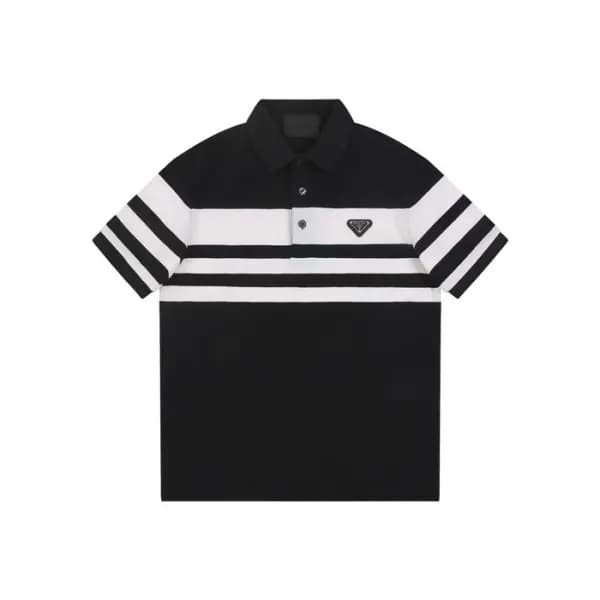 프라다 남성 블랙 반팔 폴로 티셔츠 - Prada Mens Black Polo Tshirt… - 1