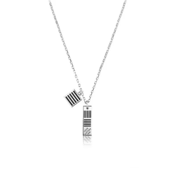 루이비통 남성 화이트 골드 목걸이 - Louis vuitton Mens White Gold… - 1