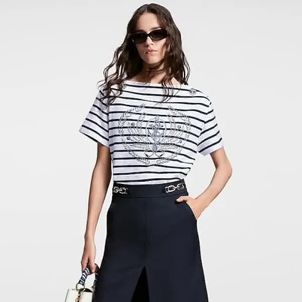 루이비통 여성 화이트 반팔 티셔츠 - Louis vuitton Womens White Ts… - 1