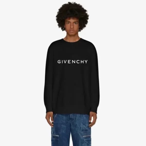 지방시 남성 블랙 맨투맨 - Givenchy Mens Black Tshirts - gic1… - 1