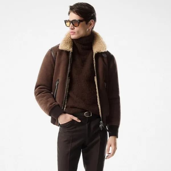톰포드 남성 가죽 자켓 - Tom Ford Mens Leather Jacket - toc4… - 1