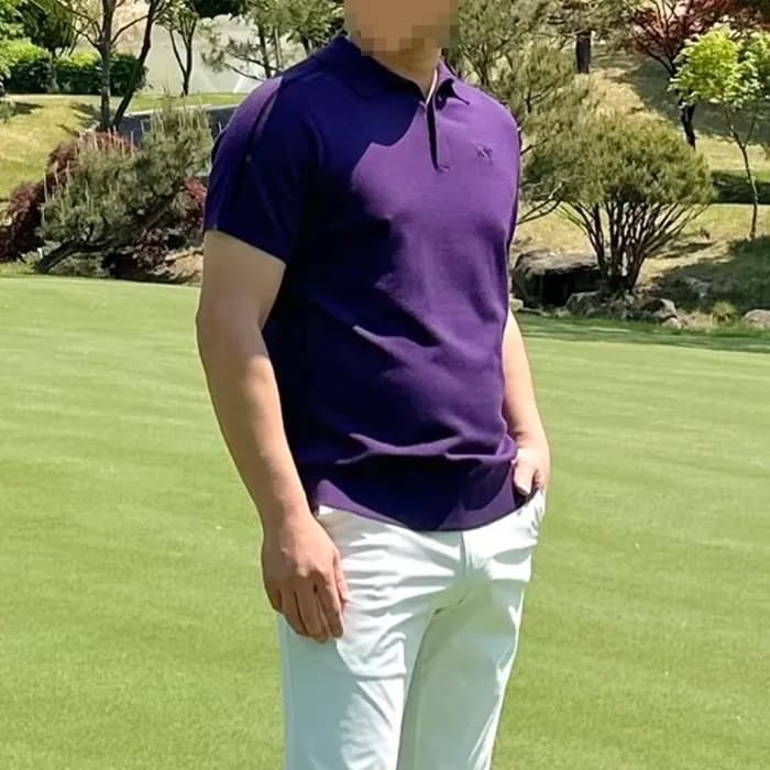PXG 남성 컬러블럭 원포인트 카라 반팔 티셔츠 - gol1704x - 1