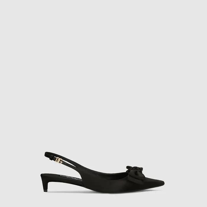 돌체앤가바나 여성 보 디테일 새틴 슬링백 - Dolce&Gabbana Womens Bow … - 1