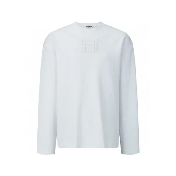 미우미우 남/녀 라운드 긴팔티 - Miumiu Unisex Round Tshirt - mi… - 1