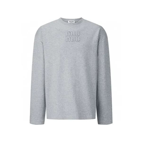 미우미우 남/녀 라운드 긴팔티 - Miumiu Unisex Round Tshirt - mi… - 1