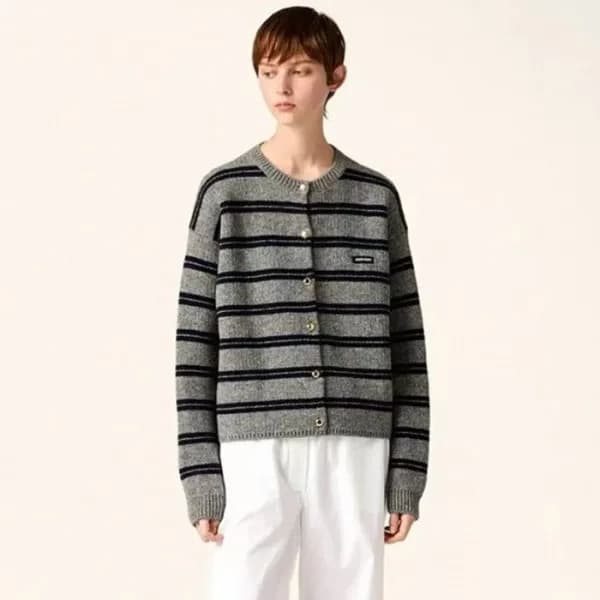 미우미우 여성 라운드 가디건 - Miumiu Womens Round Cardigan - m… - 1